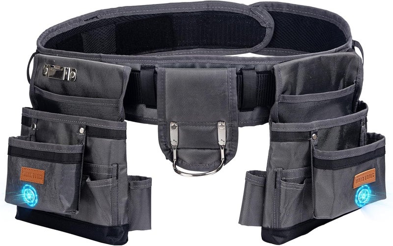 VIDAR TOOLS Magnetic Tool Belt with Air-Mesh Padded,22 Pockets Heavy Duty Tool Belts for Men/Construction/Carpenter/DIY'er/Electrician.Double layer thickened polyester fiber with waterproof coating. - Image 1